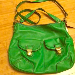 Kelly green All leather coach tote